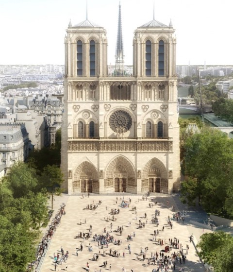 El nuevo jardín de Notre-Dame Paris por Bas Smets. Imagen de Studio Alma / Groupement BBS