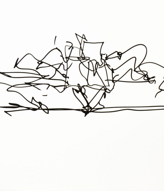 Sketch of the building for Marqués de Riscal by Frank Gehry