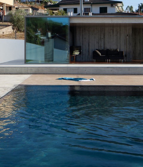 Pool Pavilion by Antonio Cruz Lopes Architect. Photograph by Jose Campos