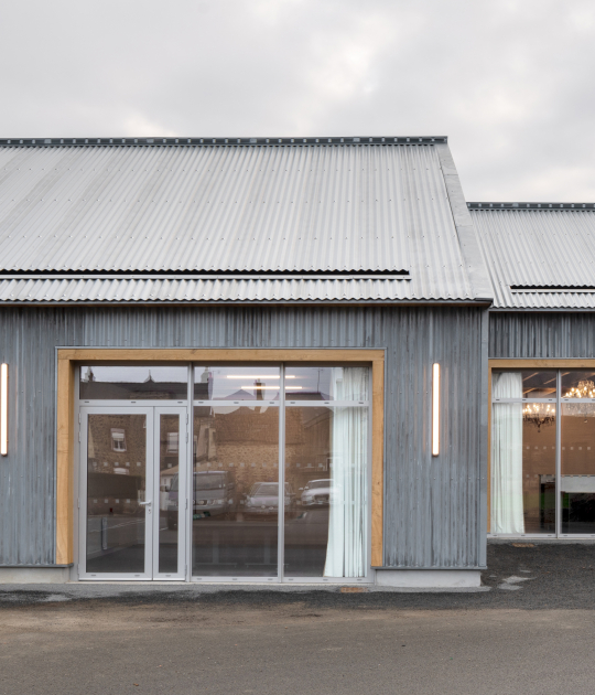 Social and cultural center in Cossé-le-Vivien by Lemoal Lemoal Architectes. Photograph by Erle Marec