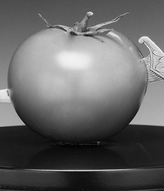 Tomato and Knife by Robert Mapplethorpe, 1989. Photograph © The Robert Mapplethorpe Foundation. Image Courtesy of Galería Elvira González