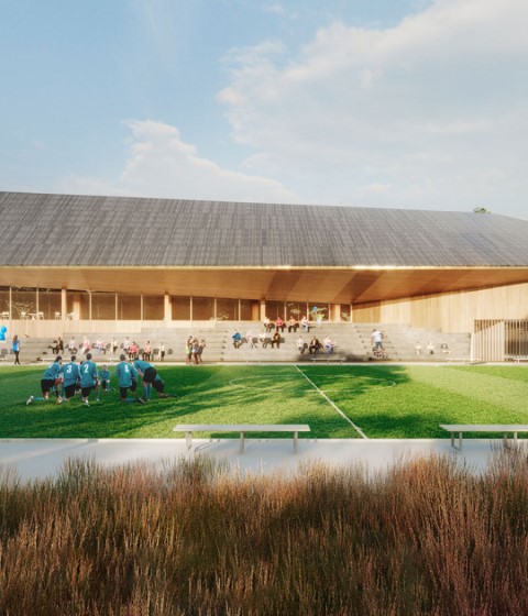 Visualización. Nuevo pabellón deportivo en Žatec por MACH + IDEA