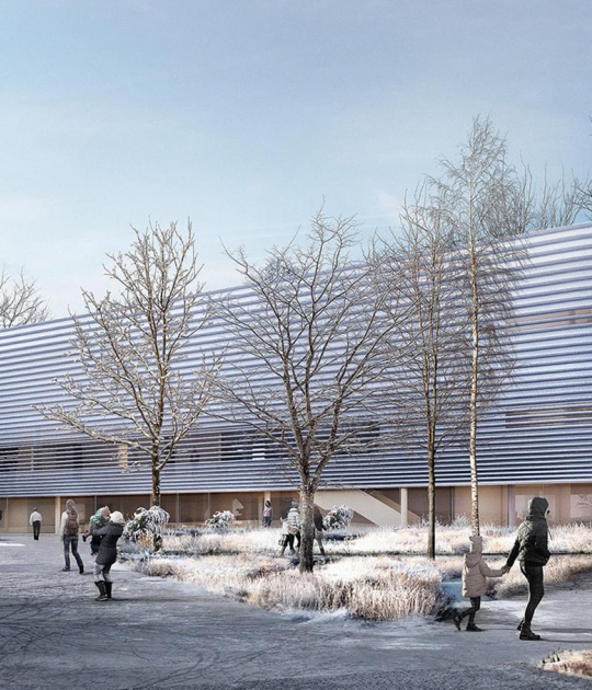 Visuazlización. Ampliación del centro Sportforum de Berlín por Nieto Sobejano Arquitectos. Cortesía del Departamento del Senado para Desarrollo Urbano y Vivienda