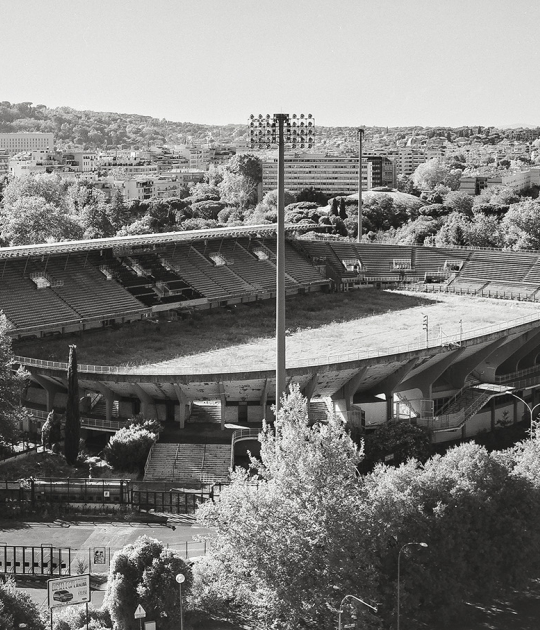 Vista del estadio Flaminio, Roma, 2017. Fotografía de Matteo Cirenei / photoarch.com 