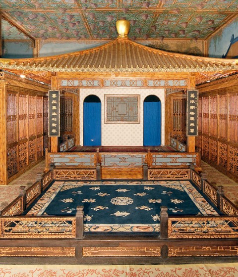 Sala de teatro juanqinzhai tras la restauración. Imagen cortesía del Fondo Mundial de Monumentos