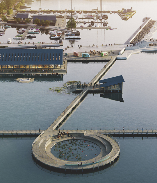 Visualizaciones. 'Vattenstaden' by Vilhelm Lauritzen Architects and STED