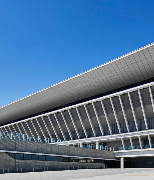 Tokyo Aquatics Center by Yamashita Sekkei and Cox Architecture. Photograph by ©Tokyo Metropolitan Government 