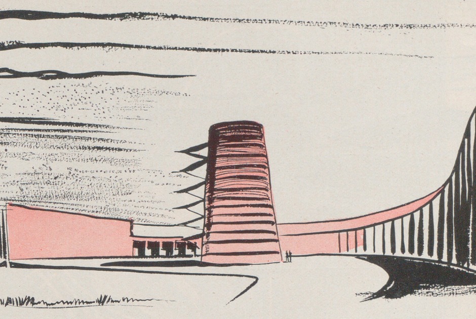 Francisco Cabrero, Dibujo de Gran Madrid, n.º 16, 1951. Imagen cortesía de Herederos de Francisco Cabrero Francisco Cabrero, Dibujo de Gran Madrid, n.º 16, 1951. Imagen cortesía de Herederos de Francisco Cabrero