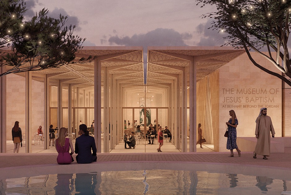 Baptism of Jesus Museum by Niall McLaughlin Architects. Rendering courtesy of Niall McLaughlin Architects