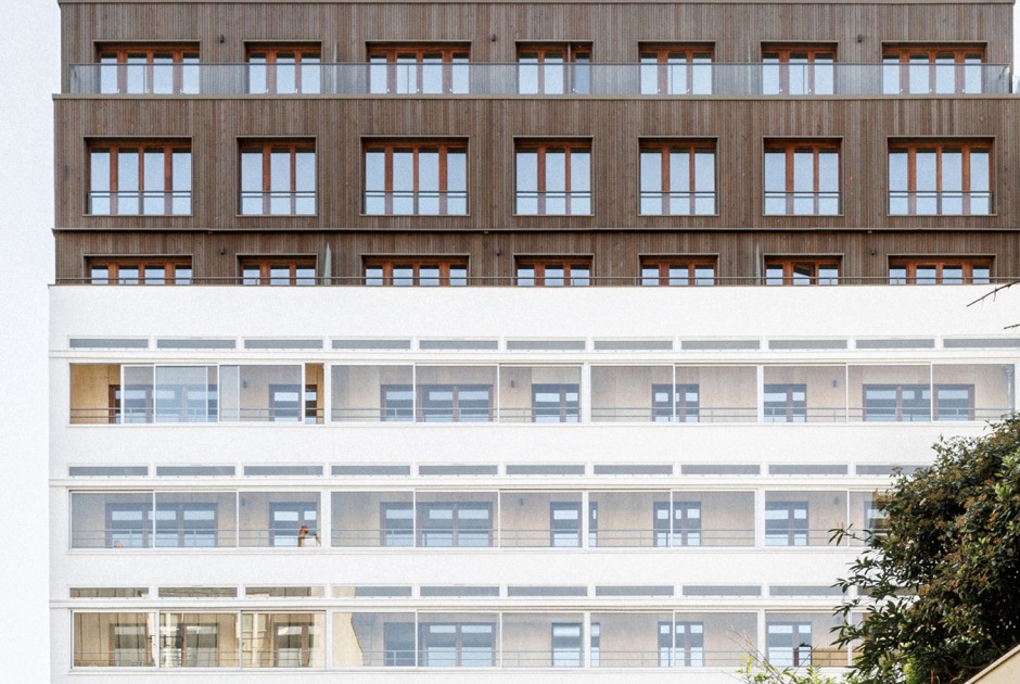 Garage Building into 63 Apartment Building by Atelier Tequi Architects. Photograph by 11h45 - Florent Michel
