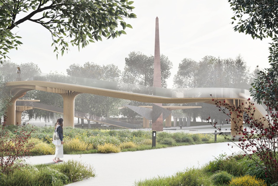 Rendering. Glory and Freedom Park by Aranchii Architects
