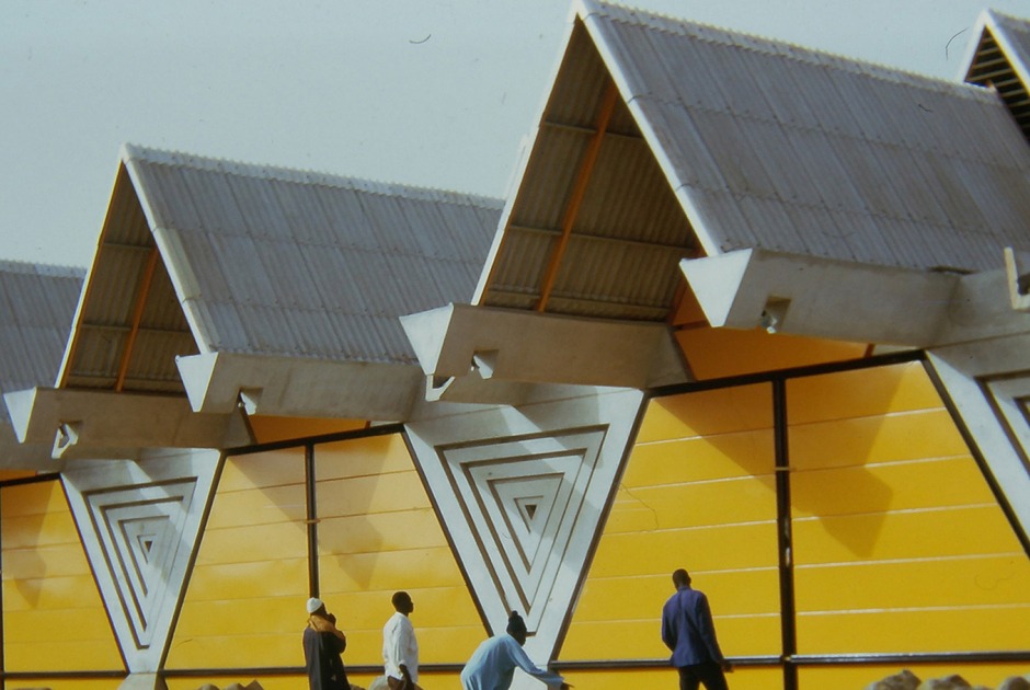 Centre International du Commerce Extérieur du Sénégal (CICES), Dakar, Senegal. 1971–74. Jean-François Lamoureux (b. 1943) and Jean Louis Marin (b. 1943). 1974. Photograph by Michel Fegyveres