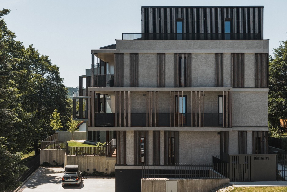 Mánesova Apartment Building by OK PLAN ARCHITECTS. Photograph by Petr Polák Studio