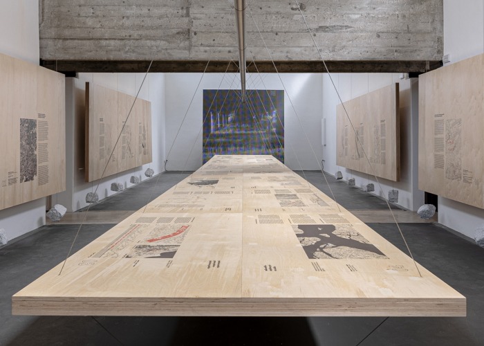View of the installation at the Brazil Pavilion at the 19th Venice Architecture Biennale, part of the exhibition (RE)INVENTION. Photograph by ReportArch - Andrea Ferro, courtesy of Fundação Bienal de São Paulo