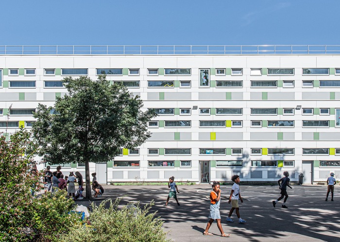 Marcel Cachin school & Siloé Leisure Centre by Swan architectes. Photograph by Swan architectes