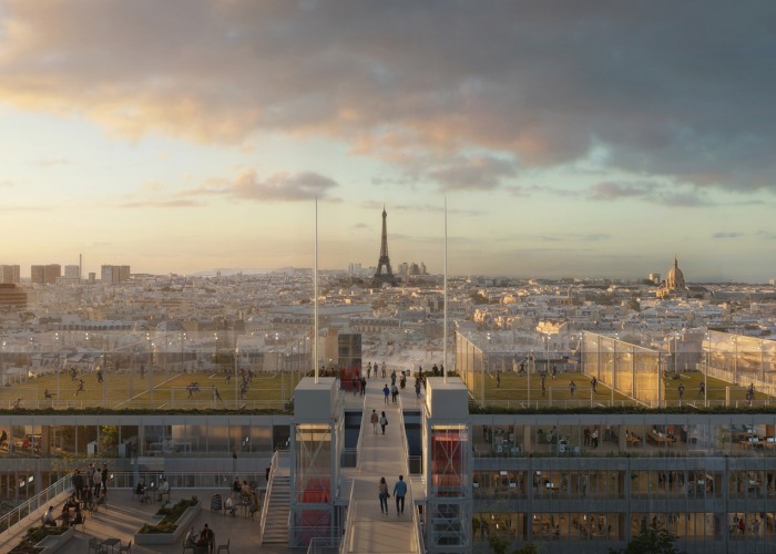 Centro Comercial Montparnasse y Torre CIT por Renzo Piano Building Workshop. Visualización por Renzo Piano Building Workshop 