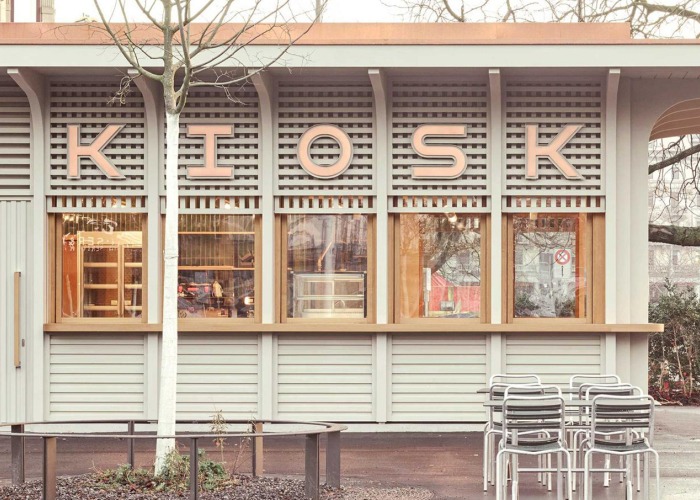 Kiosk in Bürkliplatz by Schmid Ziörjen Architects. Photograph by Lukas Murer