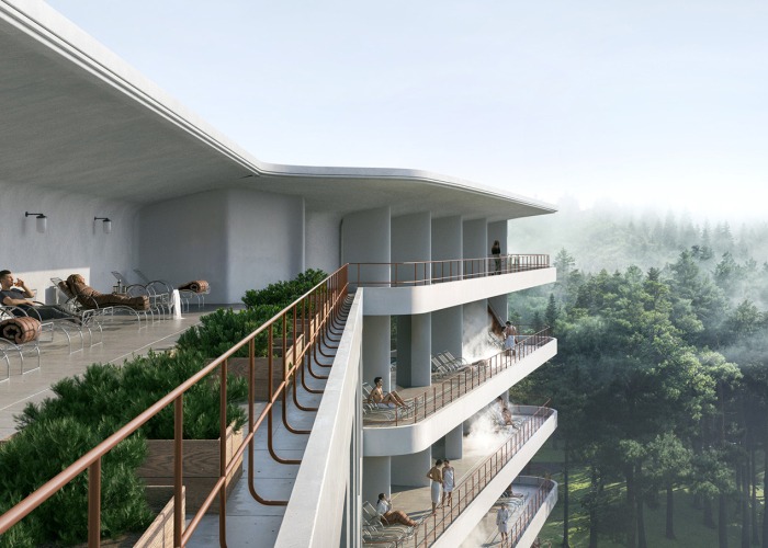 Plan maestro para el Sanatorio Paimio por Snøhetta. Visualización por Proloog/Snøhetta