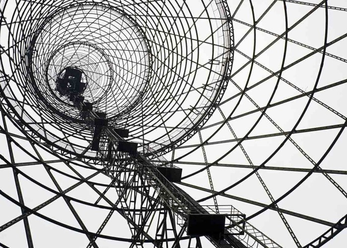 Torre de radio Shabolovka por Vladimir Shukhov. Fotografía por Richard Pare