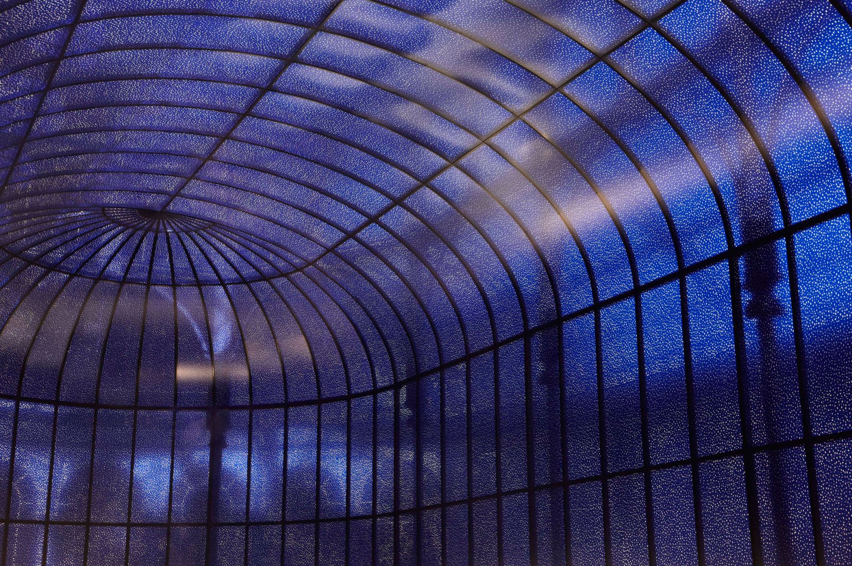 Interior+roof installation, "Written in the celestial bodies" by Soledad Sevilla for the Crystal Palace, 2011. Photo: Joaquín Cortés / Roman Lords. MNCARS.