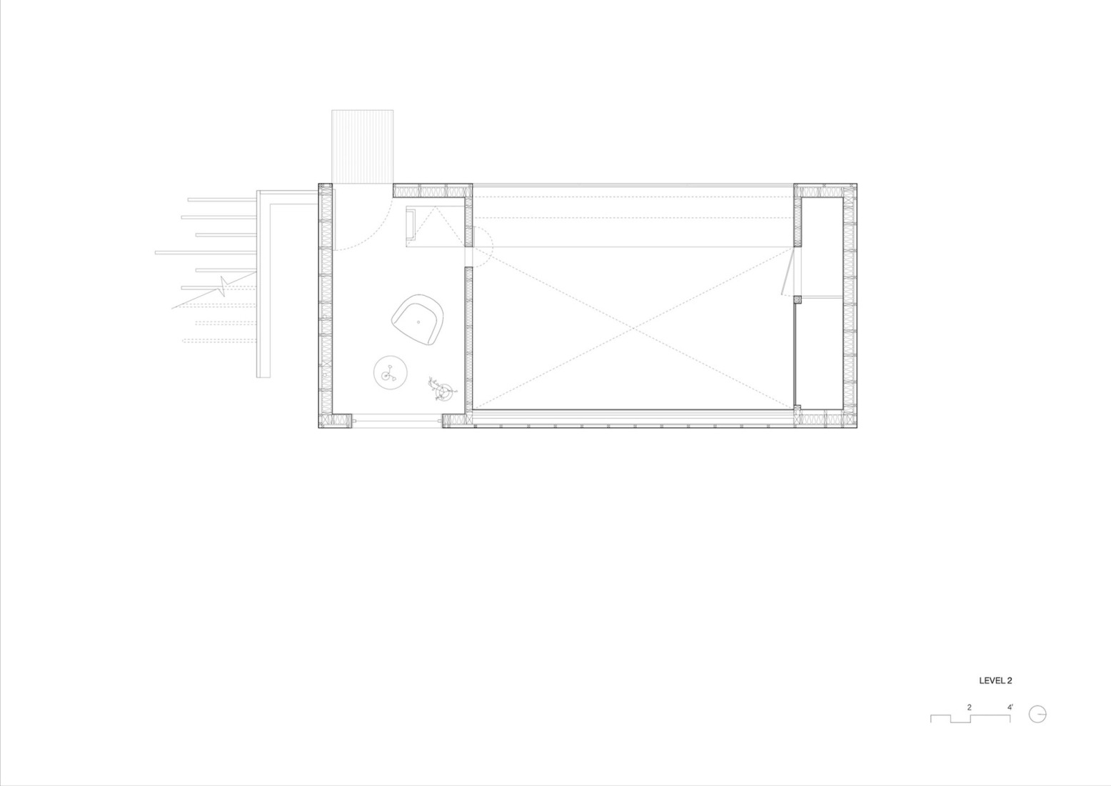 First floor plan. Crest Guesthouse by Mork-Ulnes Architects. 