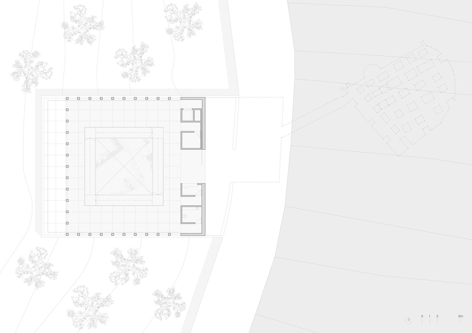 Access floor plan. Roman Cistern of "La Calderona" restored by Pablo Millán. 