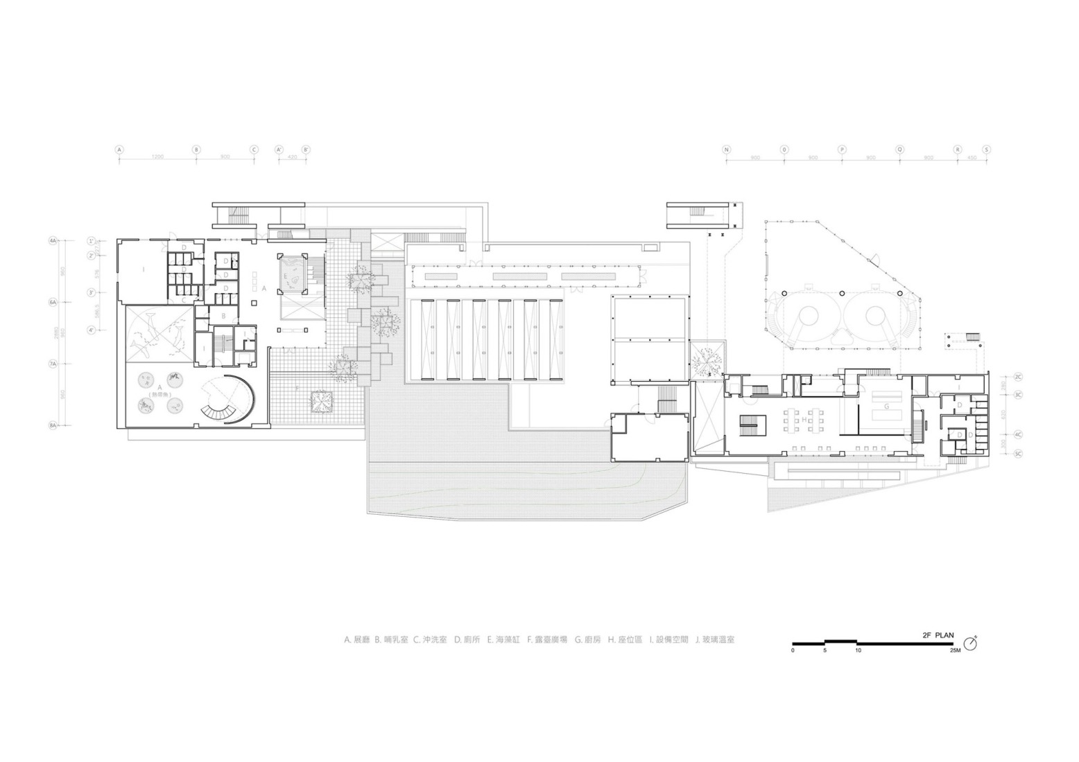 Second floor plan. i Ocean Museum by B+P Architects. 