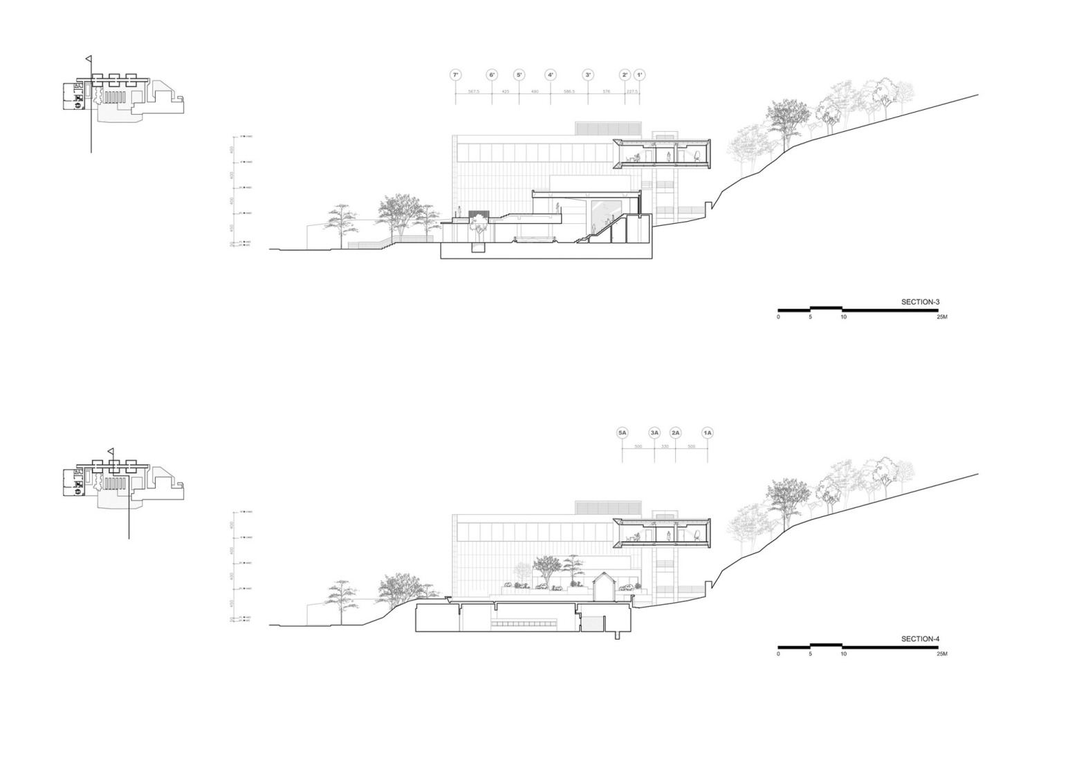 Cross section. i Ocean Museum by B+P Architects. 