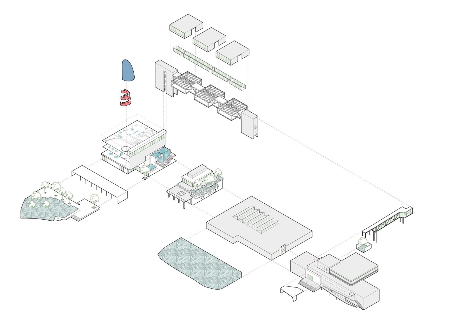 Axonometry. i Ocean Museum by B+P Architects. 