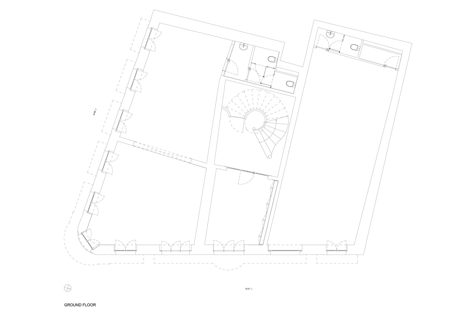 Ground floor plan. Antigo Hotel do Louvre by Diana Barros Arquitectura.