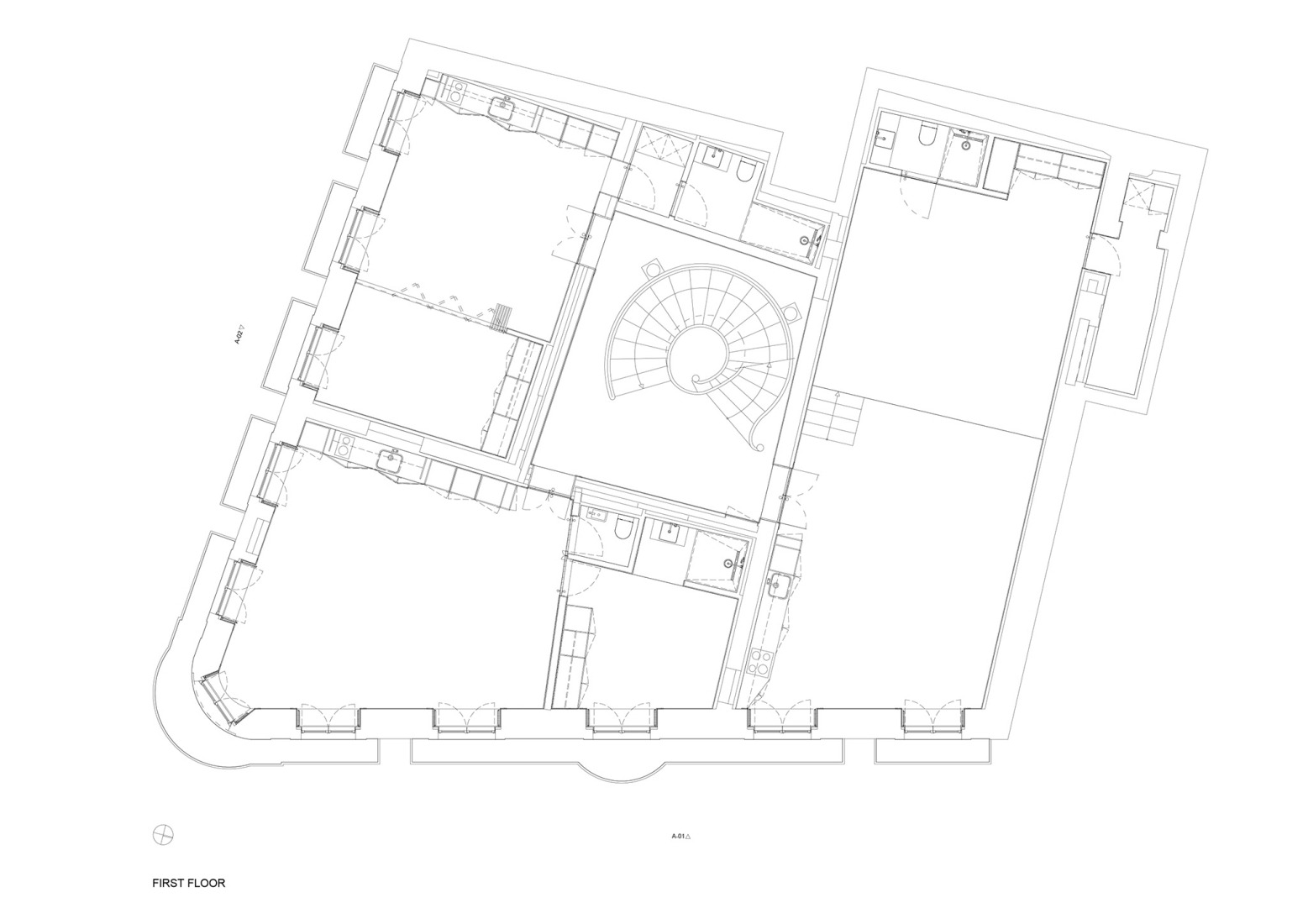 First floor plan. Antigo Hotel do Louvre by Diana Barros Arquitectura.