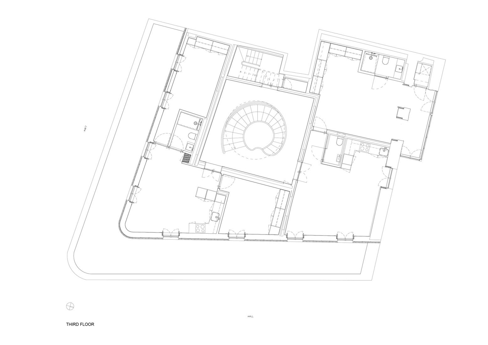 Third floor plan. Antigo Hotel do Louvre by Diana Barros Arquitectura.