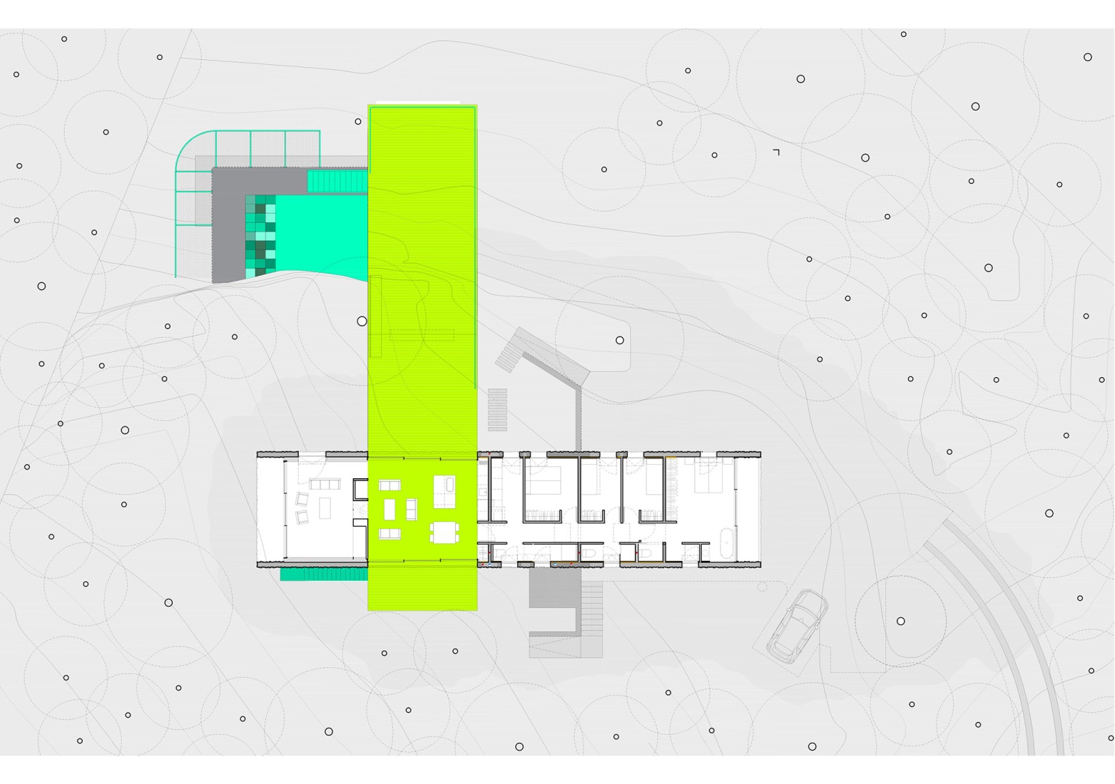Terrace floor plan. Pier House by Ignacio Borrego.