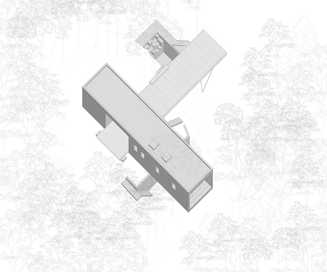 Axonometry. Pier House by Ignacio Borrego.