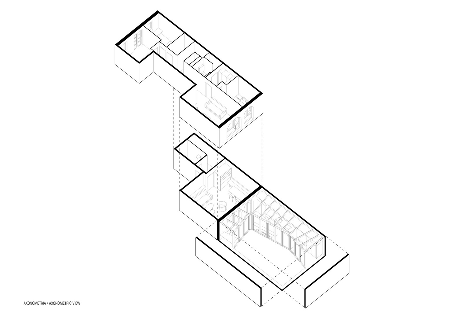Axonometría. «GREEN HOUSE» por Anna & Eugeni Bach / Bach arquitectes.