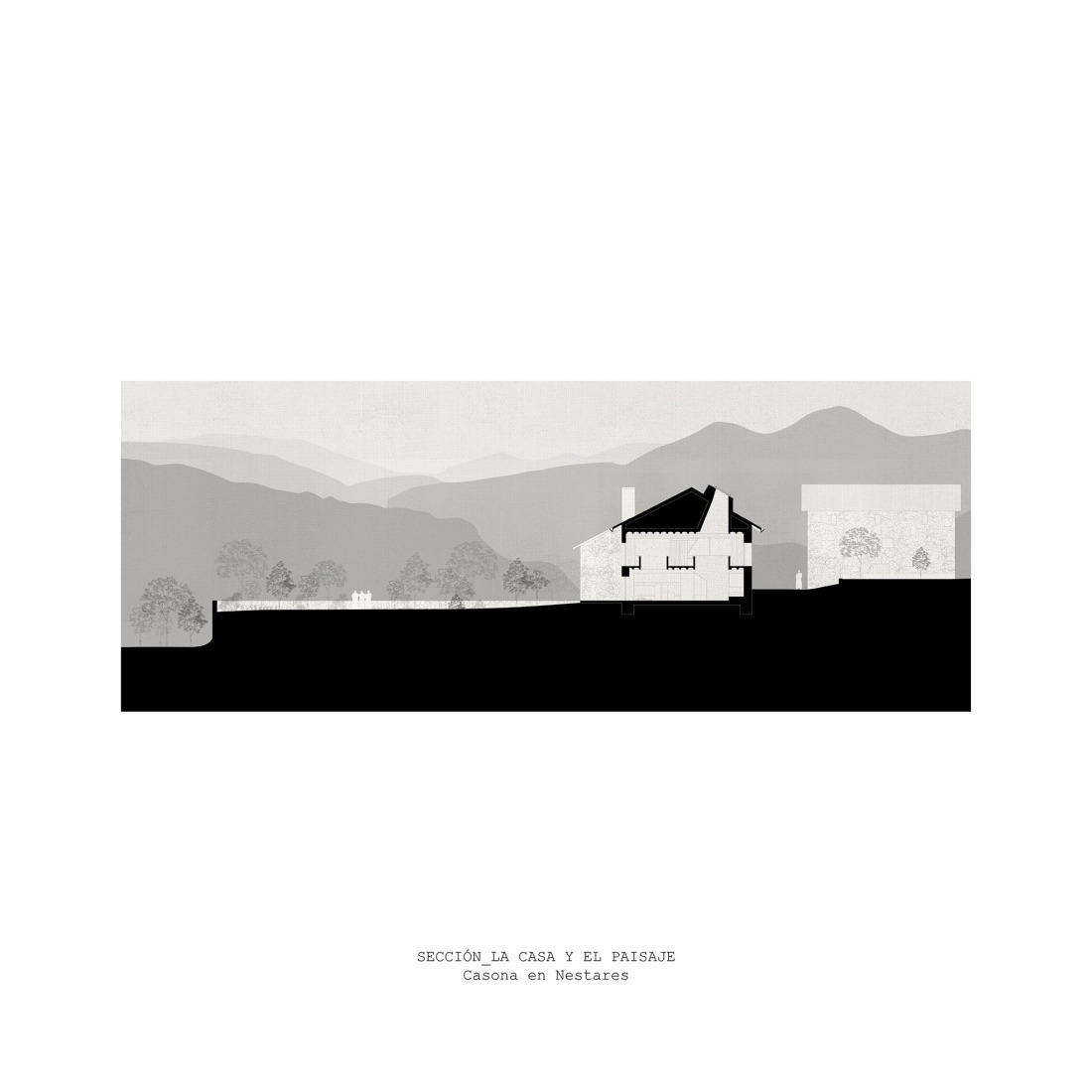Secciones. Casona en Nestares por Atelier Atlántico.