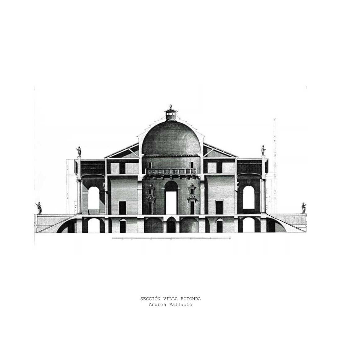 Sección Villa Rotonda. Casona en Nestares por Atelier Atlántico.