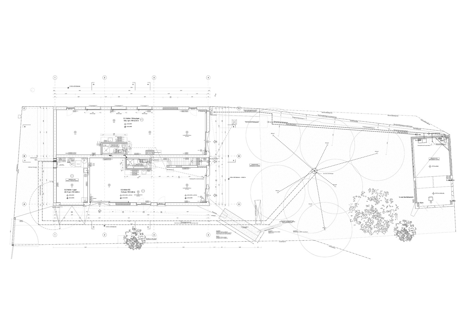 Ground floor plan. Antivilla by Brandlhuber + Emde, Burlon.
