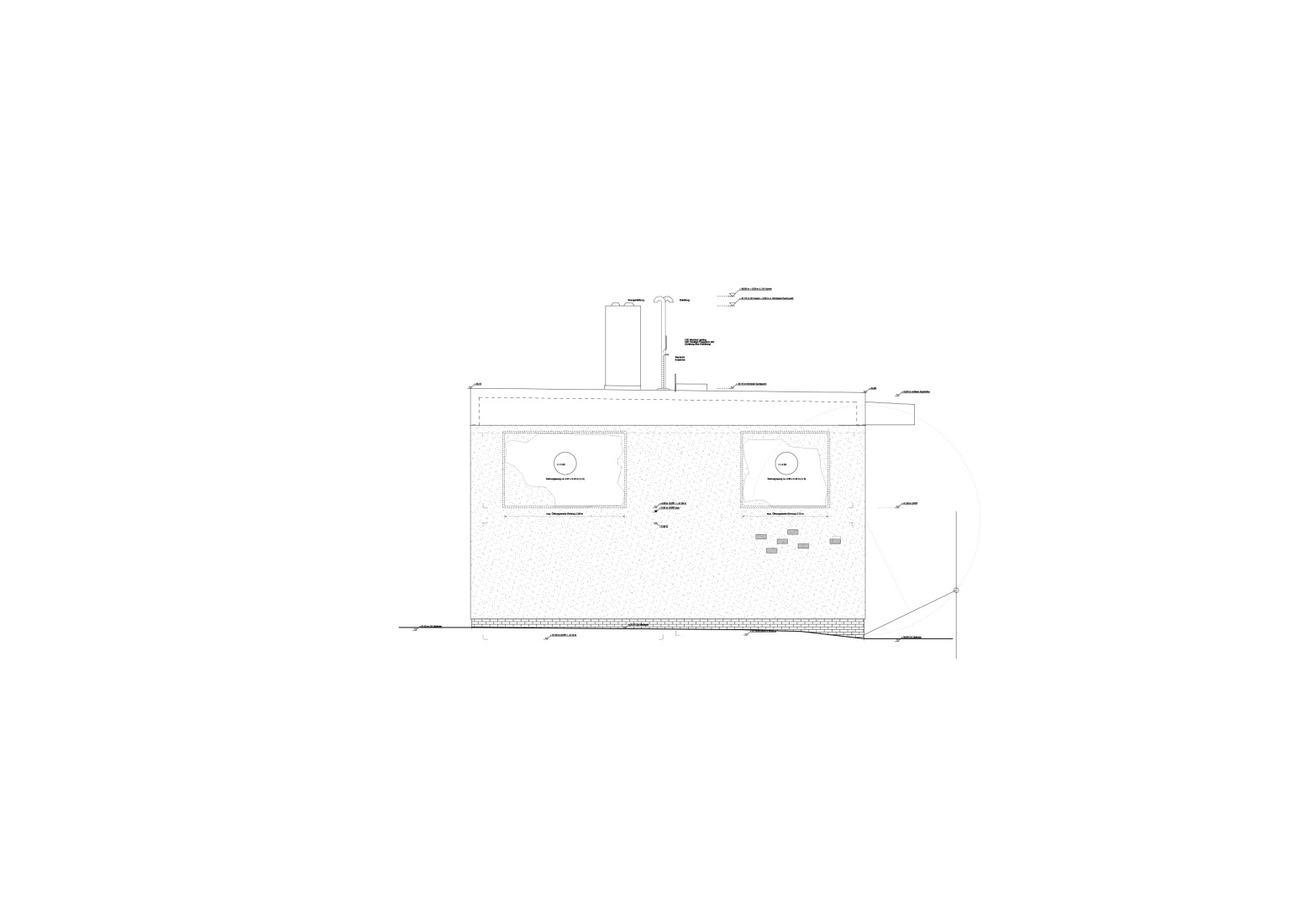 North elevation. Antivilla by Brandlhuber + Emde, Burlon.