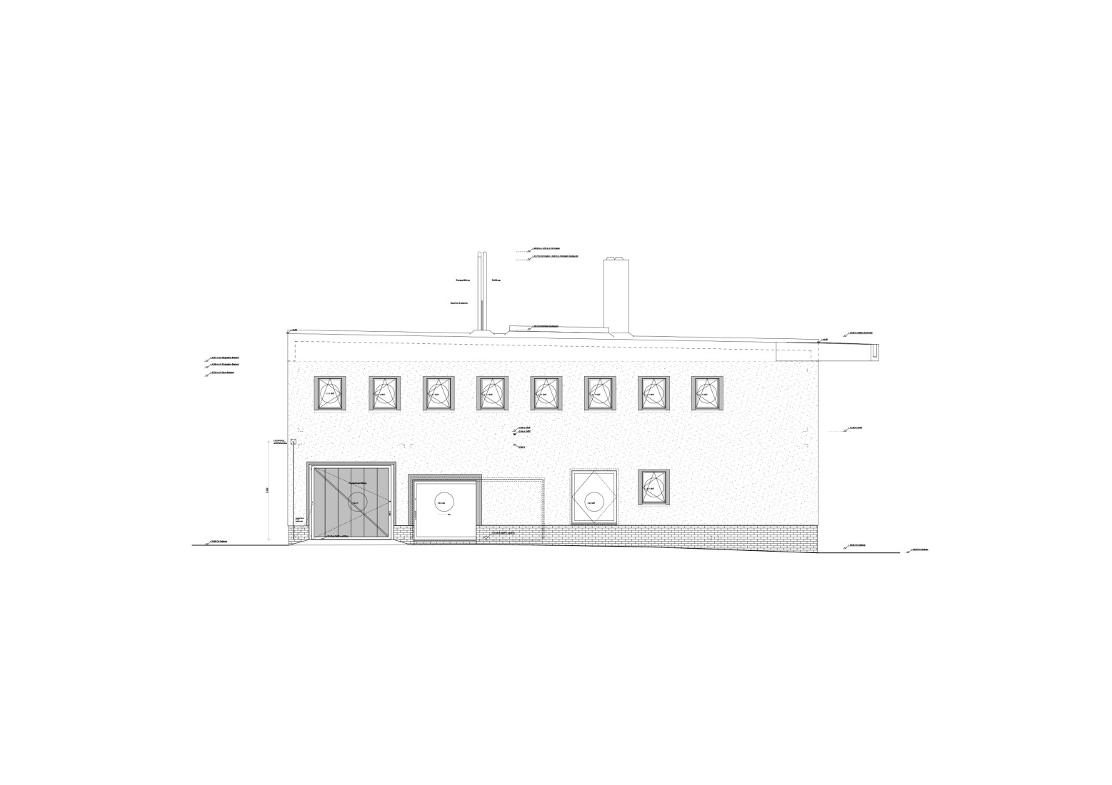 West elevation. Antivilla by Brandlhuber + Emde, Burlon.