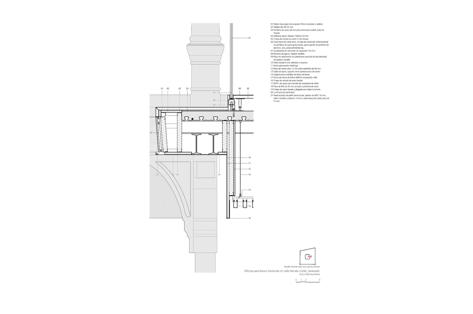Detail. Banco Santander Offices by Cruz y Ortiz Arquitectos.