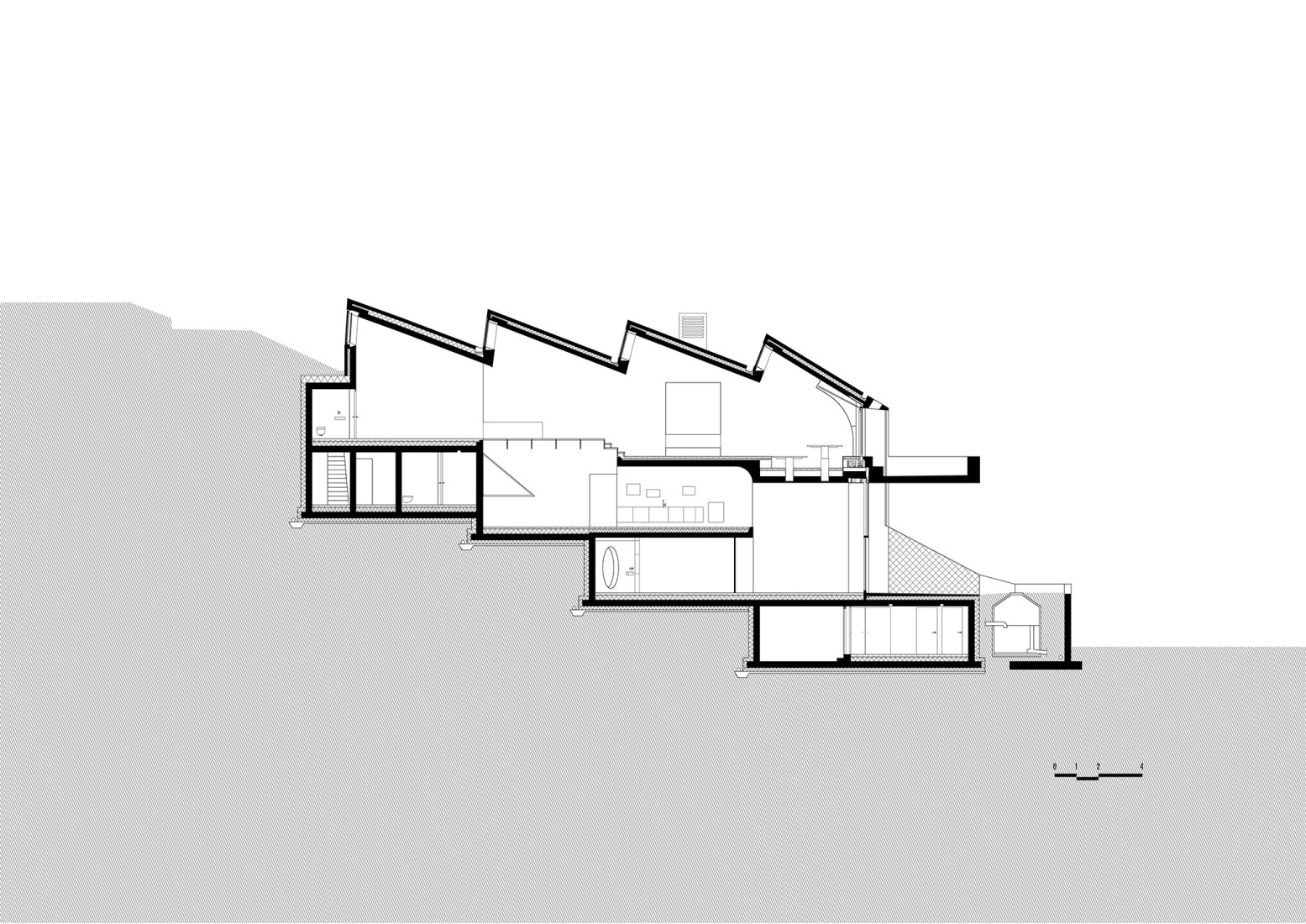 Sección. Casa austriaca por OMA.