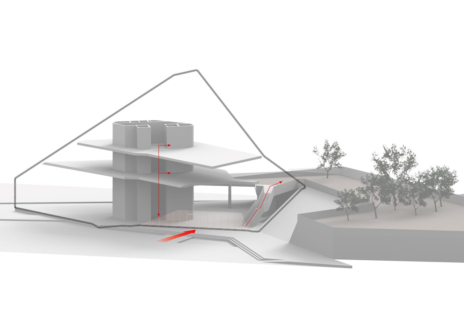 Diagrama. Tienda insignia de DJI por Various Associates.