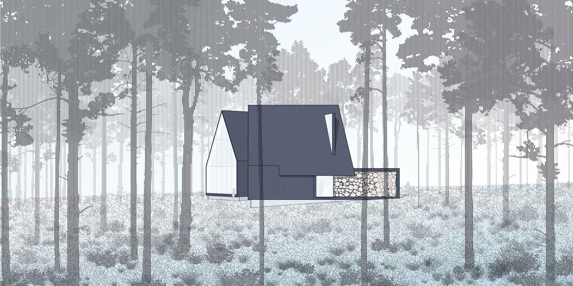 Elevation. Steeplechase House by Brooks + Scarpa. 