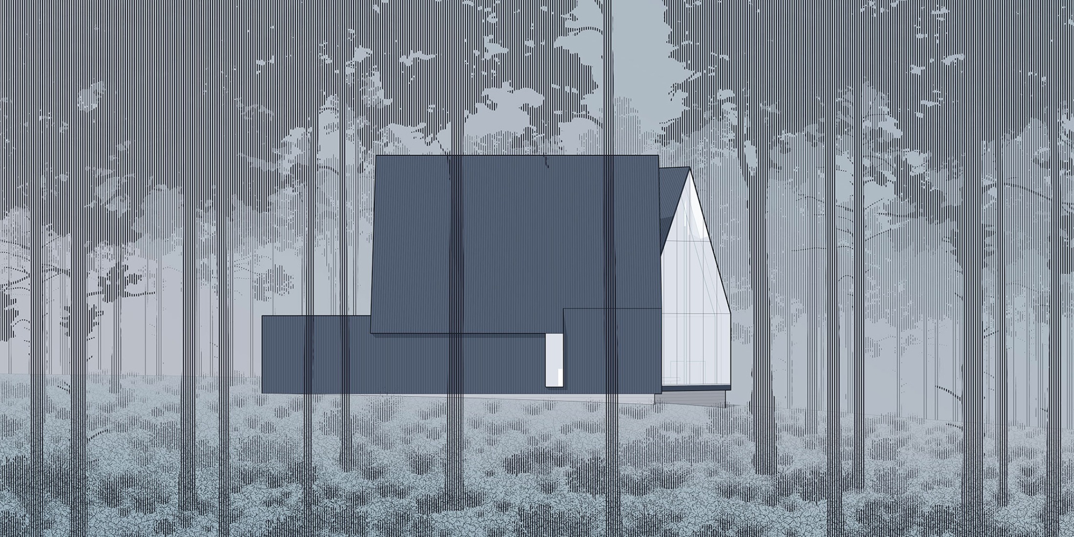 Elevation. Steeplechase House by Brooks + Scarpa. 