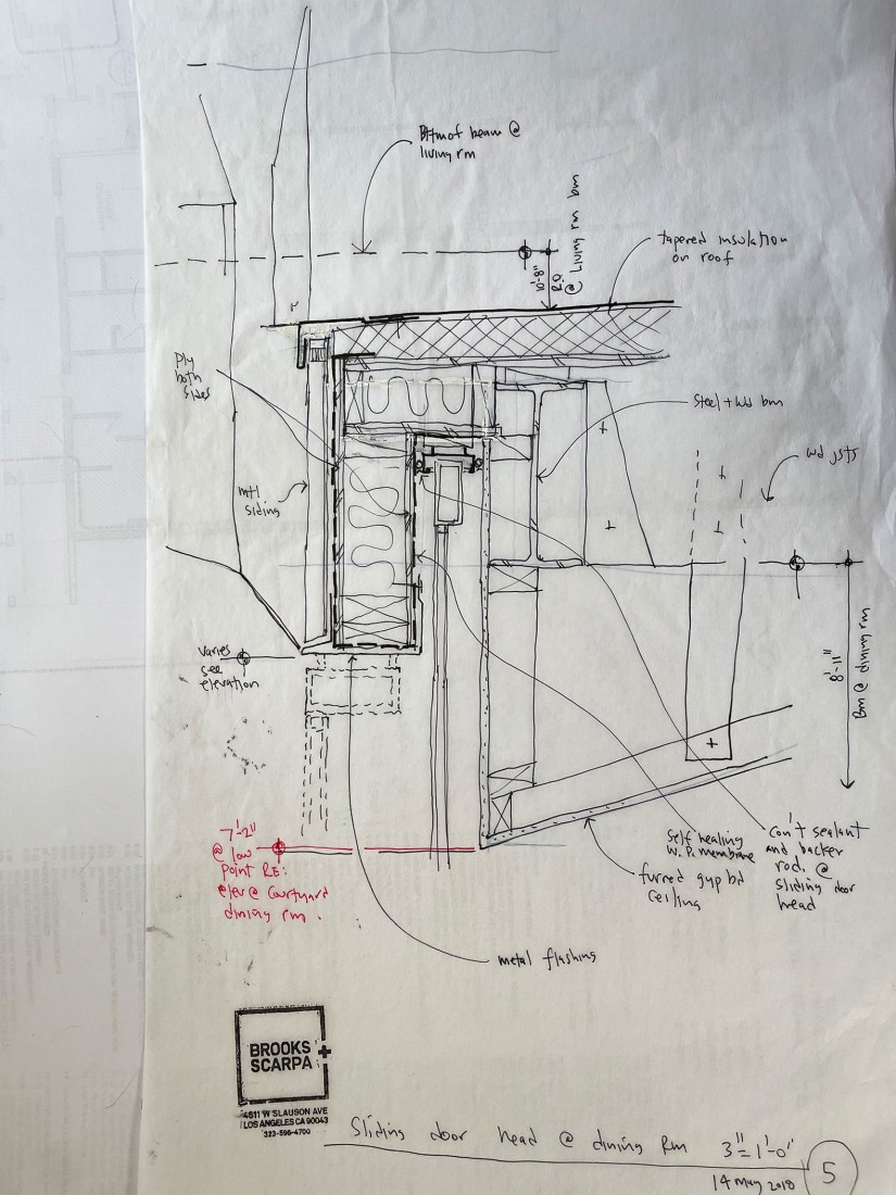 Sketch. Steeplechase House by Brooks + Scarpa. 
