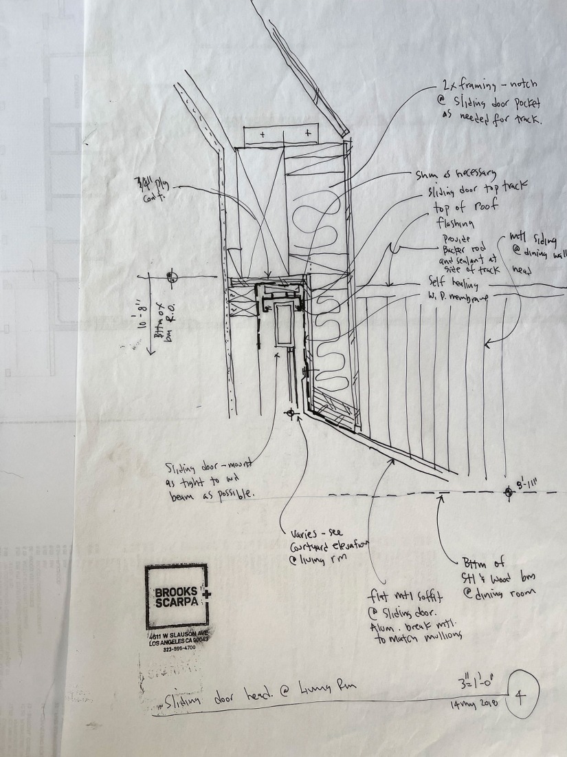 Sketch. Steeplechase House by Brooks + Scarpa. 