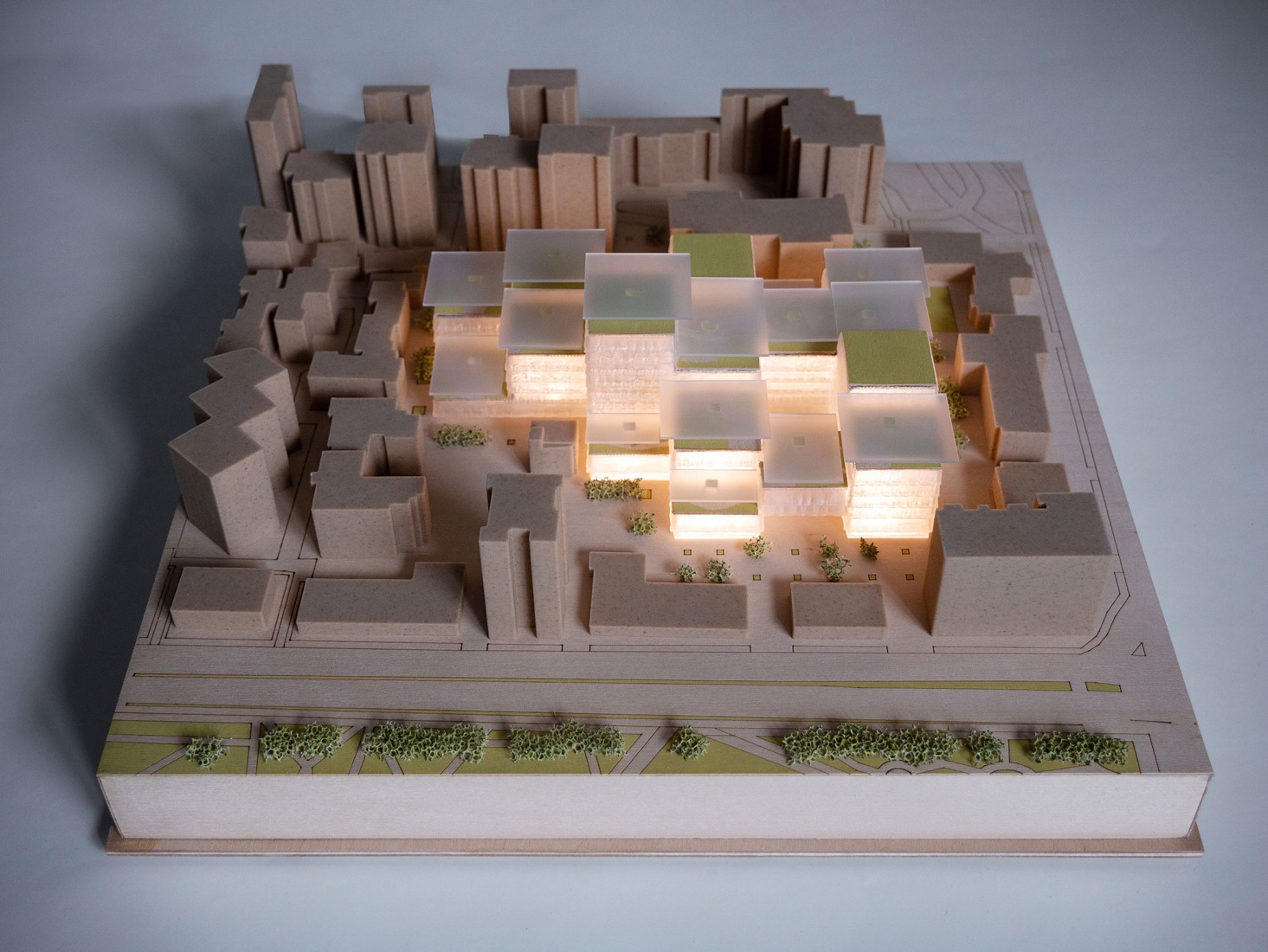 Tirana Public Administrative Cluster by Coldefy. Physical Model by Limes 3d Innohub.