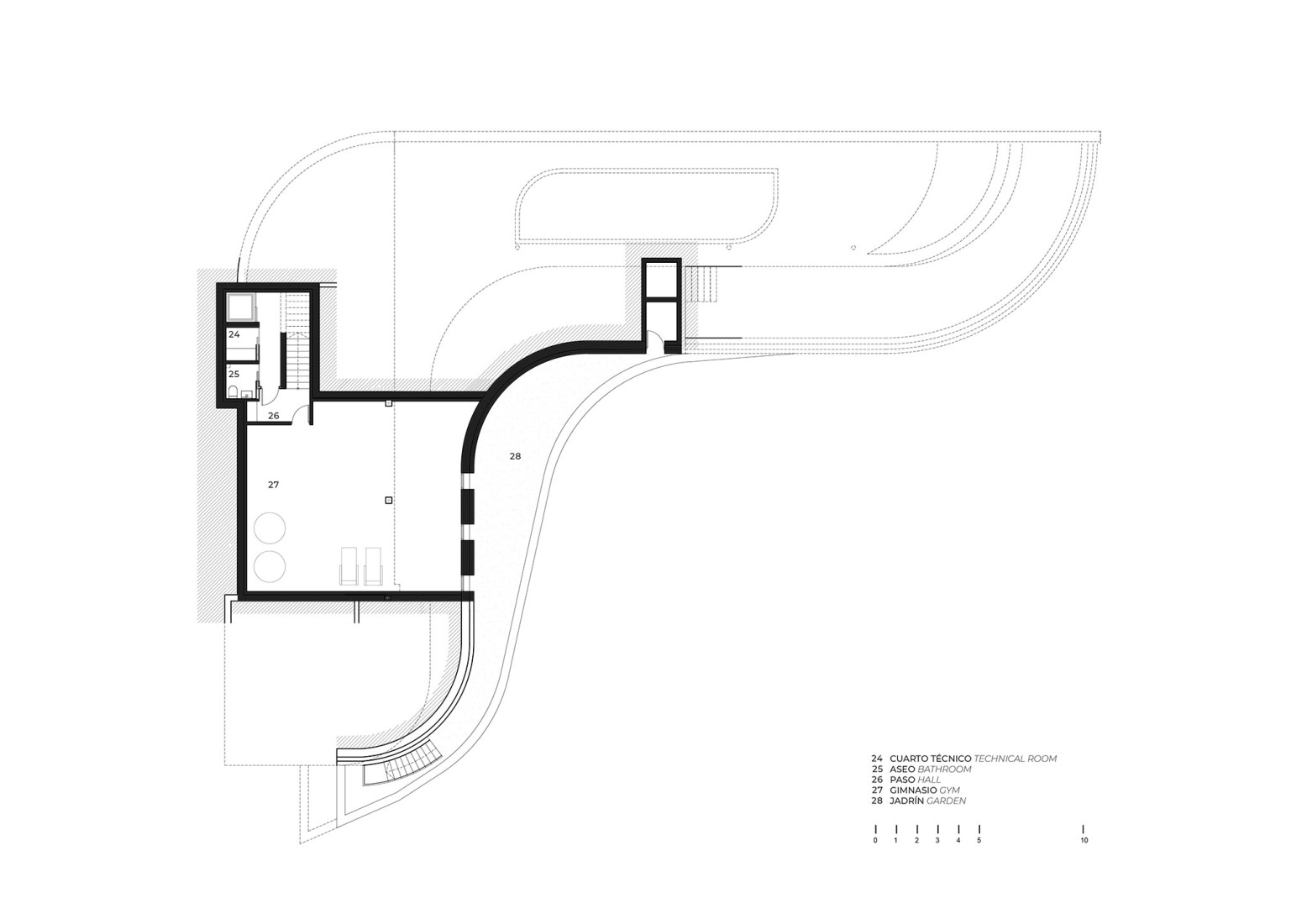 Basement plan. Housing CTZ2 by Pepe Giner Arquitectos.