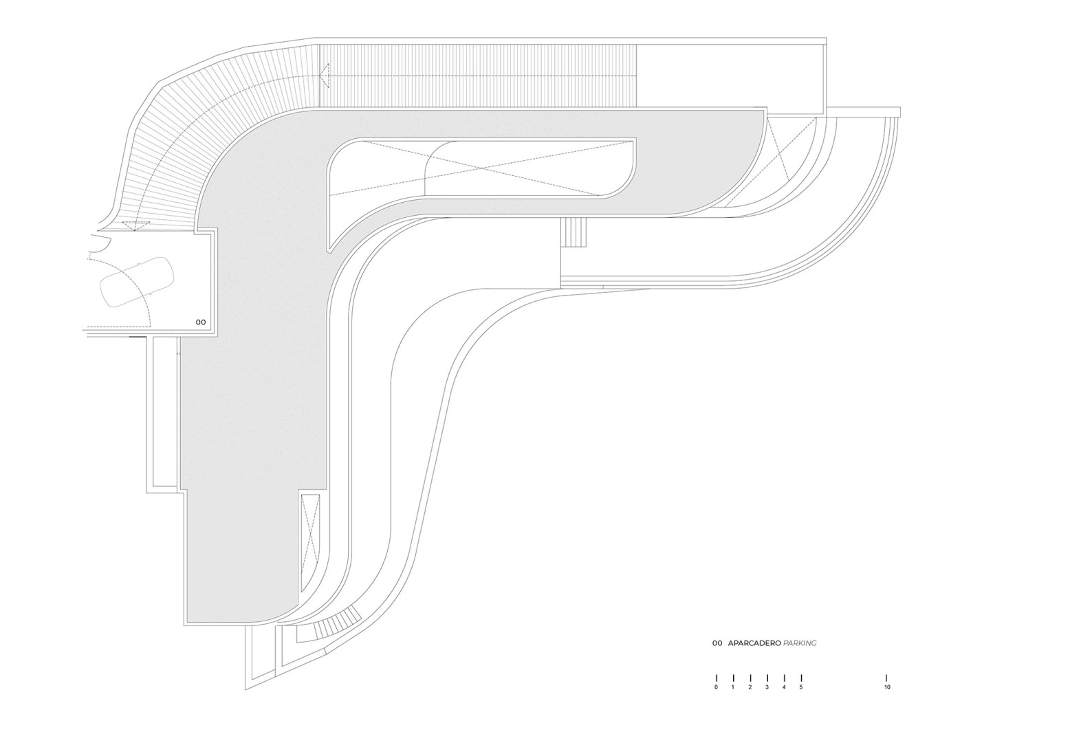 Access floor plan. Housing CTZ2 by Pepe Giner Arquitectos.